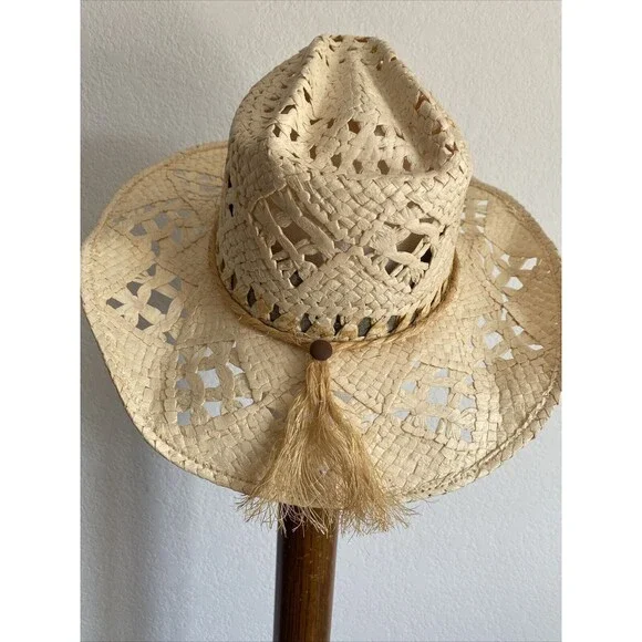 Velero Cabo San Lucas Hat Woven Straw Cowboy Sunhat Boho - Picture 4 of 8